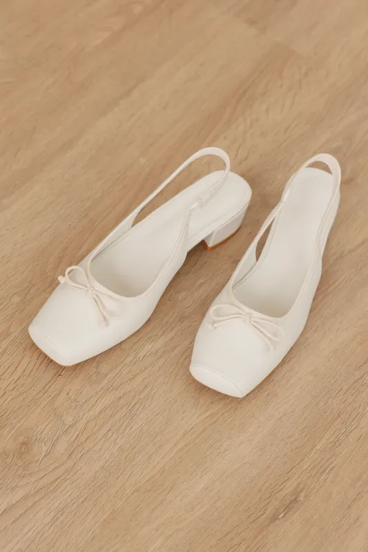 Cream Slingback Flats