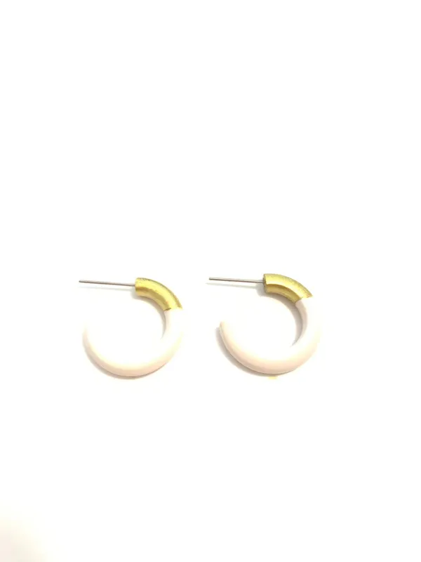 Cream Small Hoop Earrings