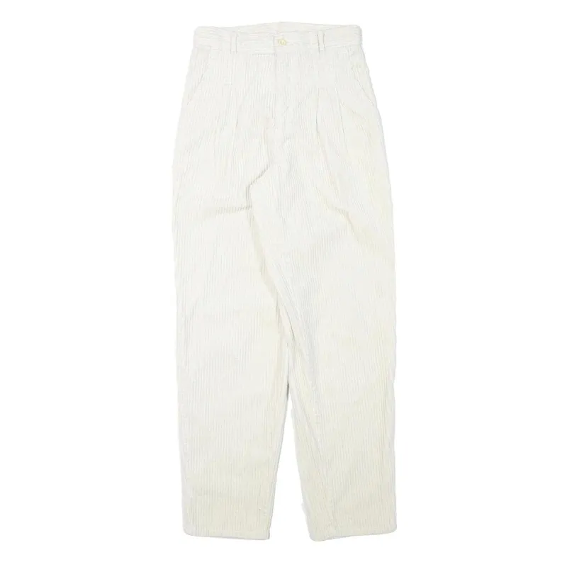 Cream Straight Trousers