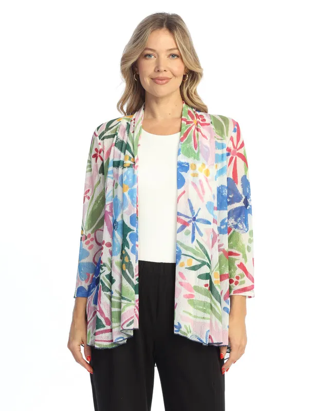 Crepe Mesh Drape Cardigan Cm3