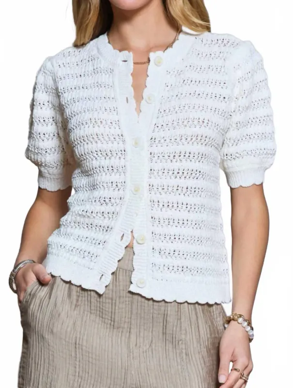 Crochet Cardigan Crochet Short Sleeve Cardigan In White
