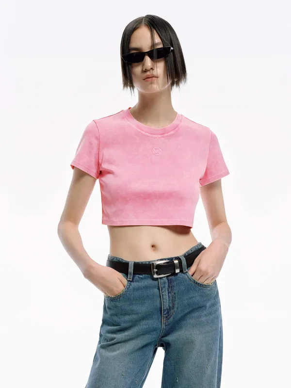 Cropped Fit Cotton T-shirt