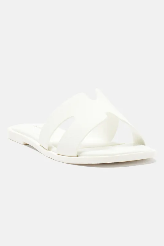 Cutting Ties Flat Sandals White