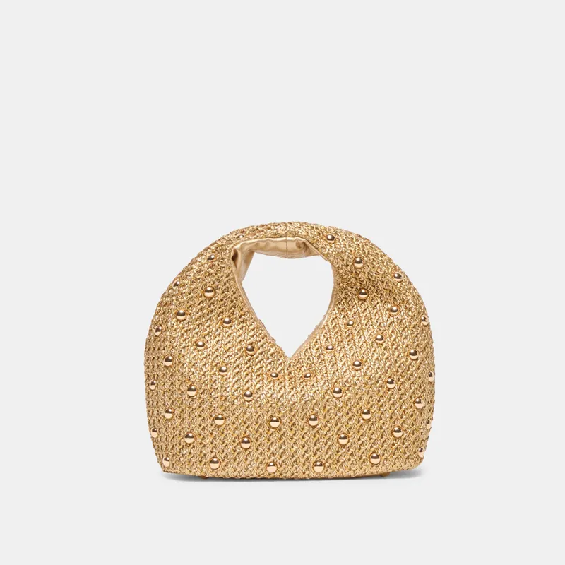 Dahlia Handbag Gold Raffia