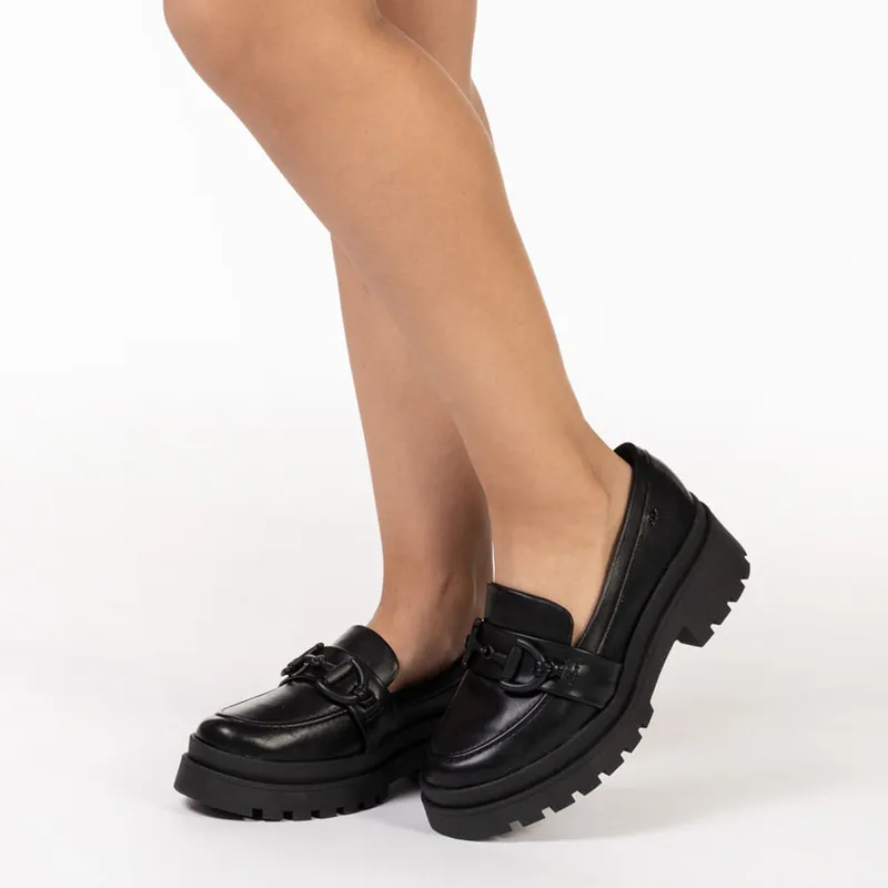 Dakota ' Black Lug Sole Loafers