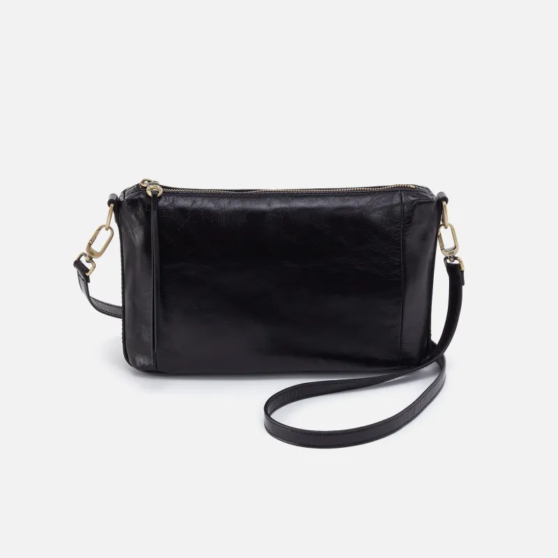 Darcy Carry-all Crossbody In Polished Leather Black