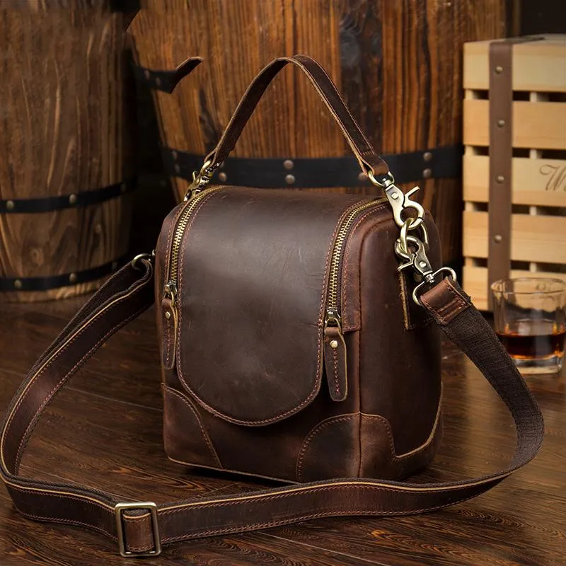 Dark Brown Leather Mens Small Slr