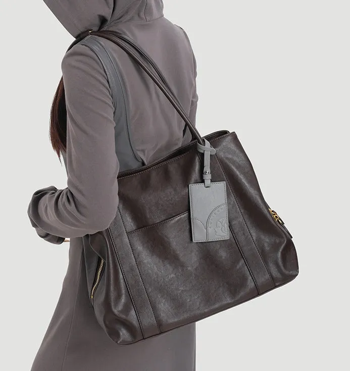Dark Brown Leather Tote
