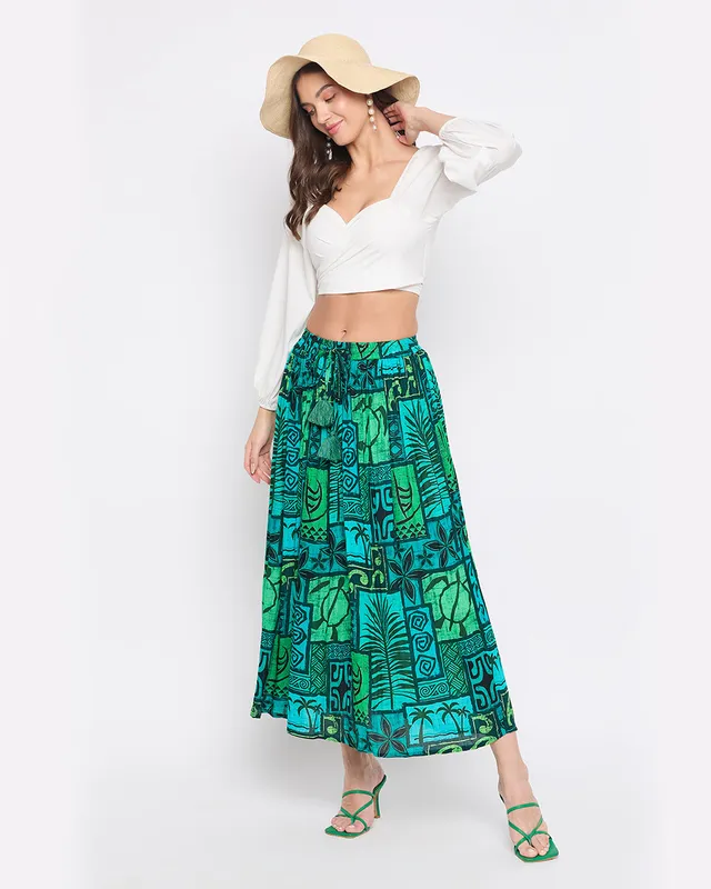 Dark Green Abstract Print