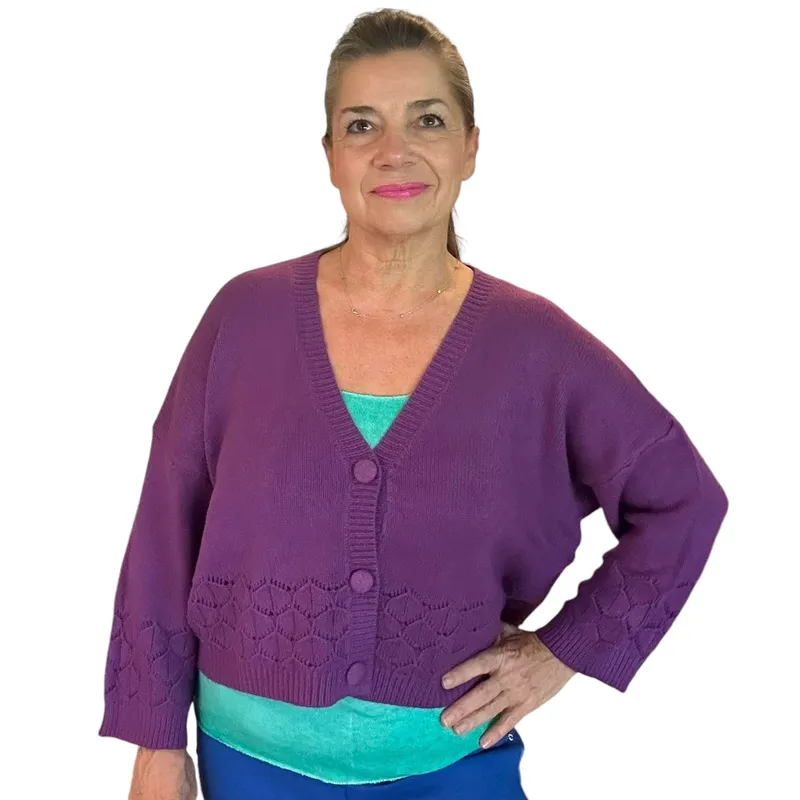 Deep Purple Soft Knit Cardigan