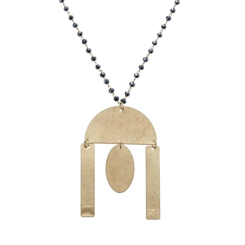 " Delicate Navy Linked Necklace With