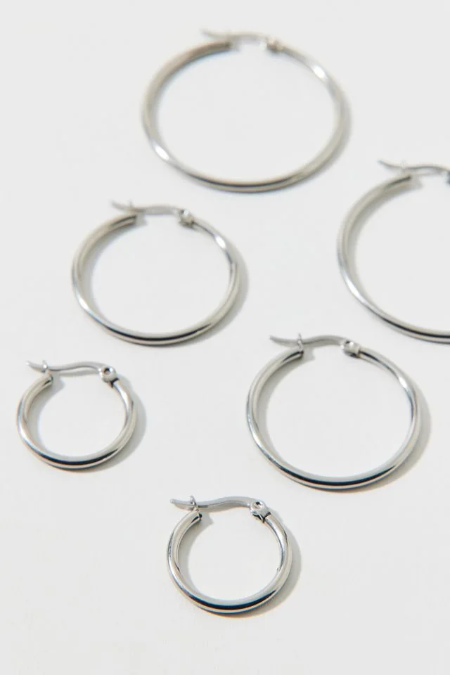Waterproof Thin Hoop Earring Set