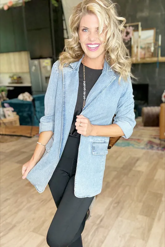 Denim Stretch Blazer