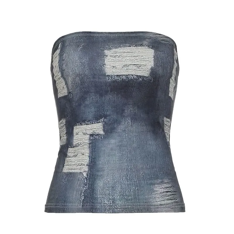 Denim Tube Top