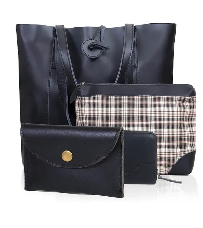 Denver Leather Tote Bag Black