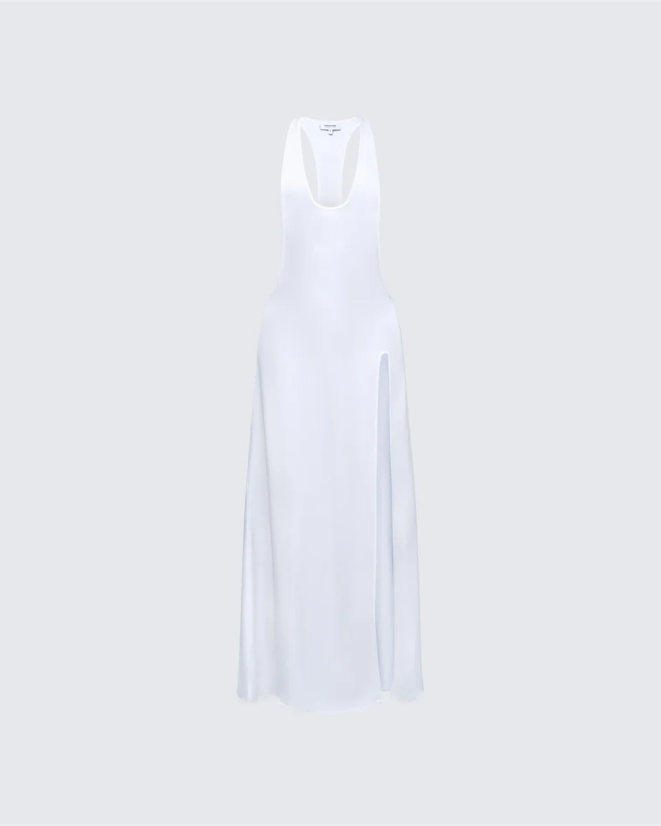 Dessa White Satin Racer
