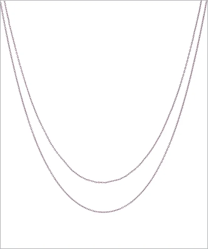 Double Layered Silver Chain Necklace