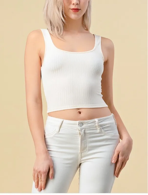 Ecru Ribbed Tank