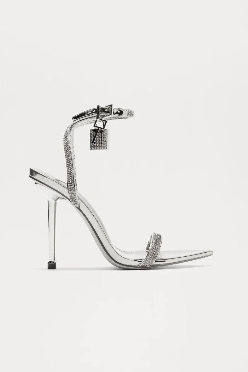 Electra Metallic Heels Silver