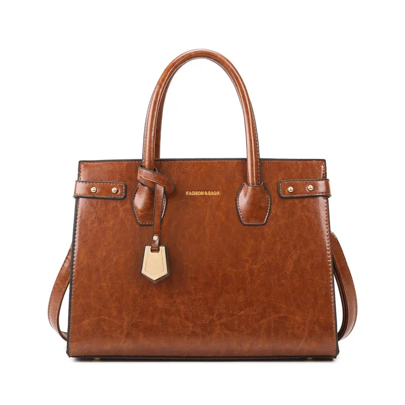 Elegant Brown Leather Tote
