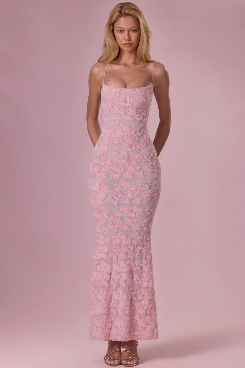 Embellished Square Neck Maxi