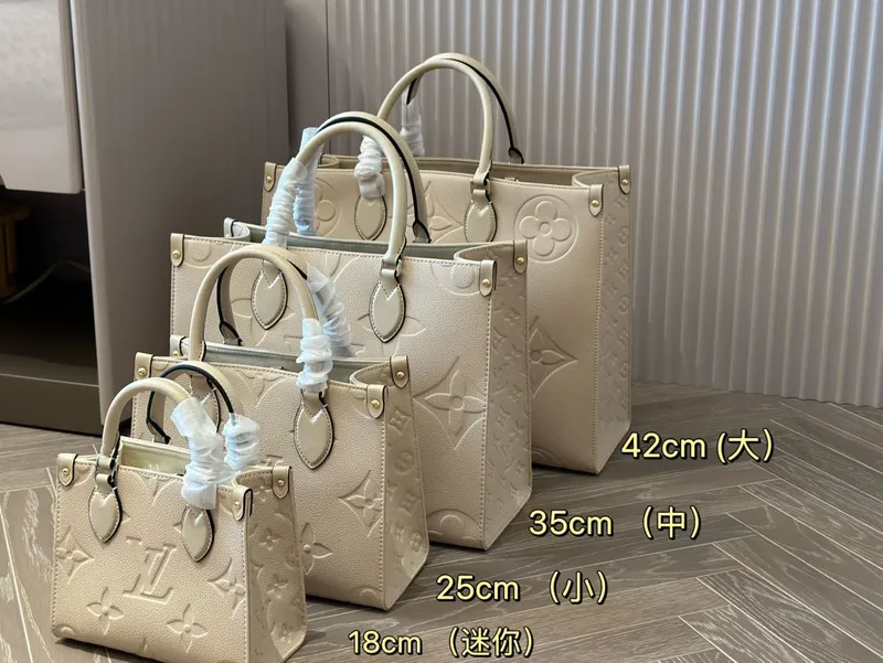 Embossed Cream Structured Tote