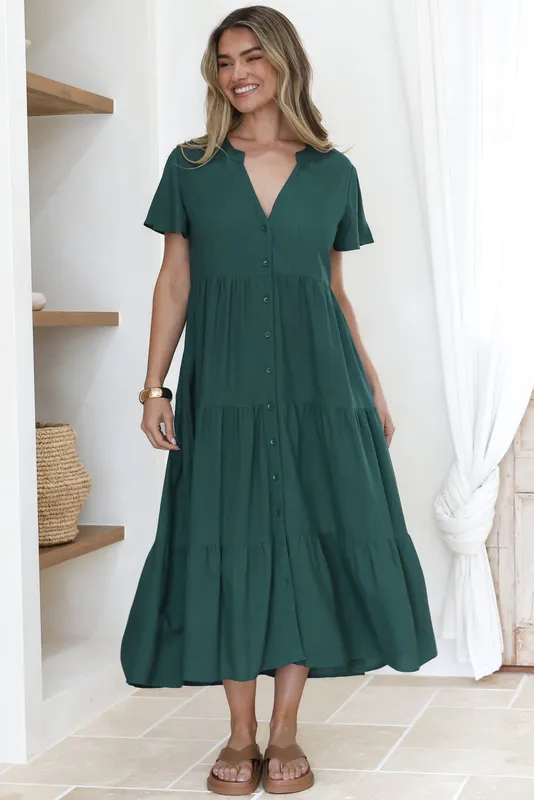 Emerald Midi Dress