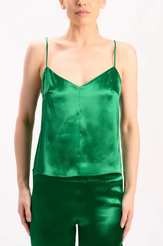 Emerald Satin Cami