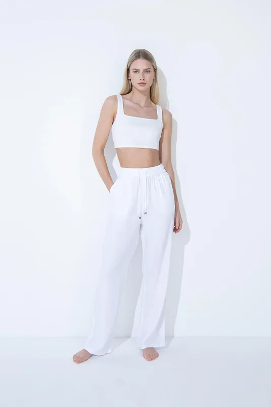 Everyday Linen Trousers White