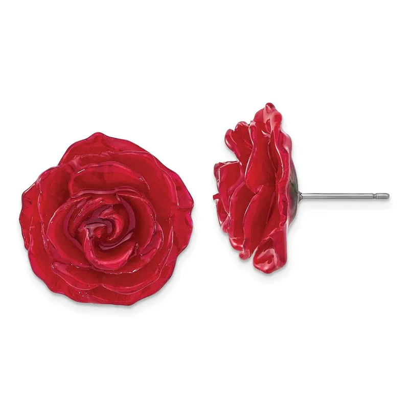 Fashion Lacquer Dipped Red Real Rose