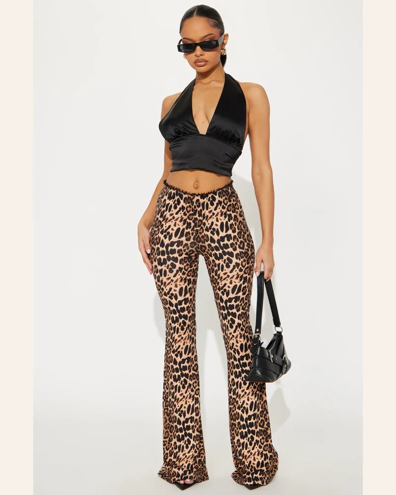 Feline Behavior Leopard Flare Pant