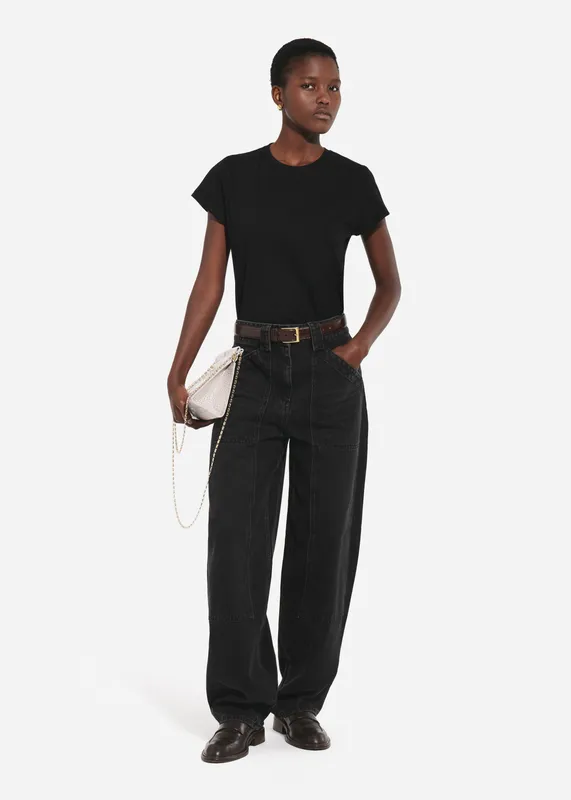 Fitted Tee In Cotton Jersey Black