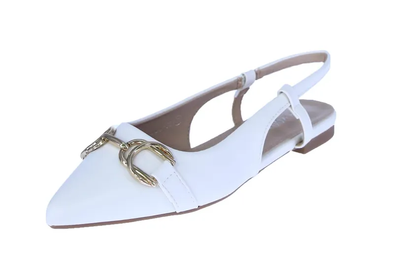 ' Flats White Pu Leather Garner-