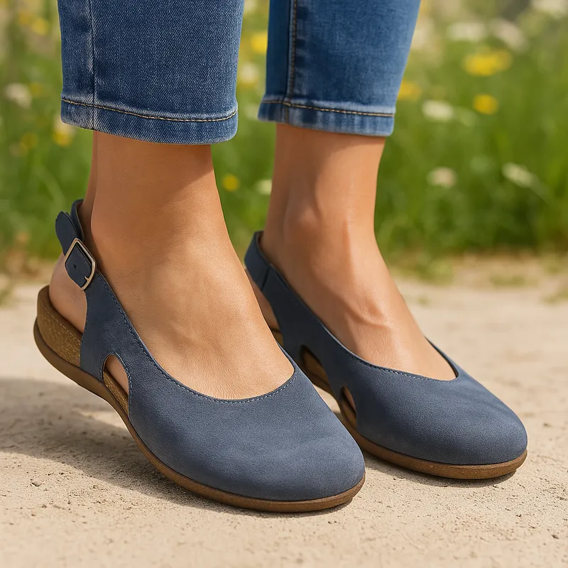 Flats With Slingback Buckle