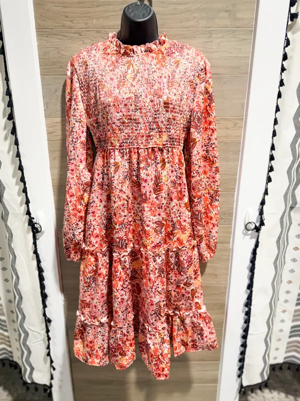 Floral Smocked Midi Dress
