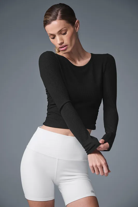 Gather Long Sleeve Black