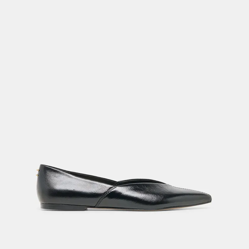Gema Flats Black Leather