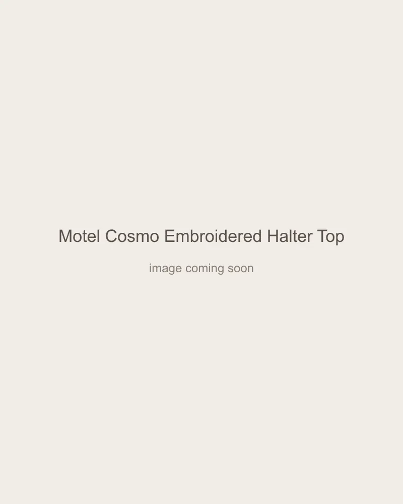 Motel Cosmo Embroidered Halter Top