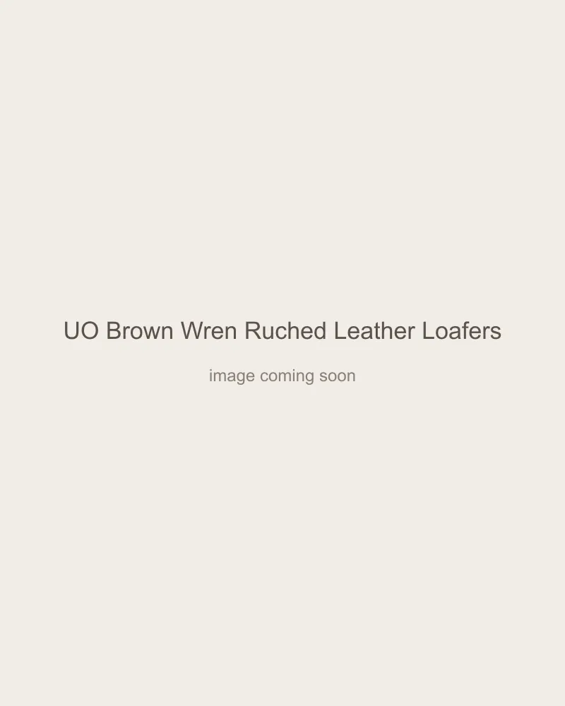 UO Brown Wren Ruched Leather Loafers