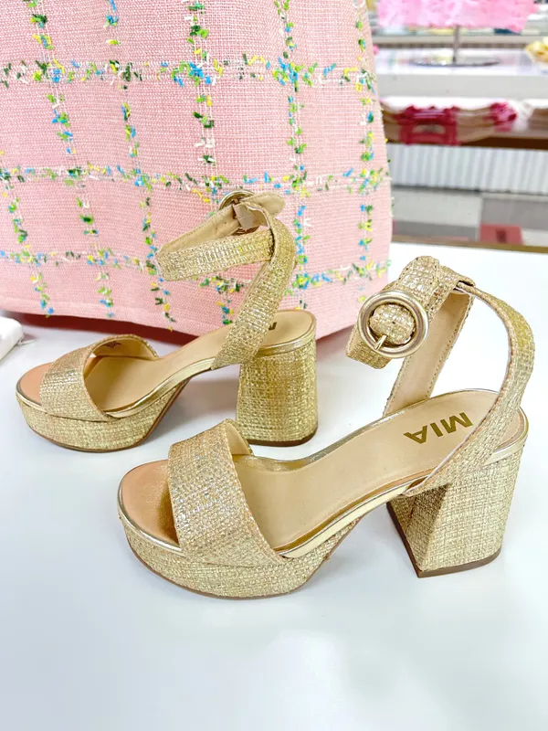 Gold Block Heels