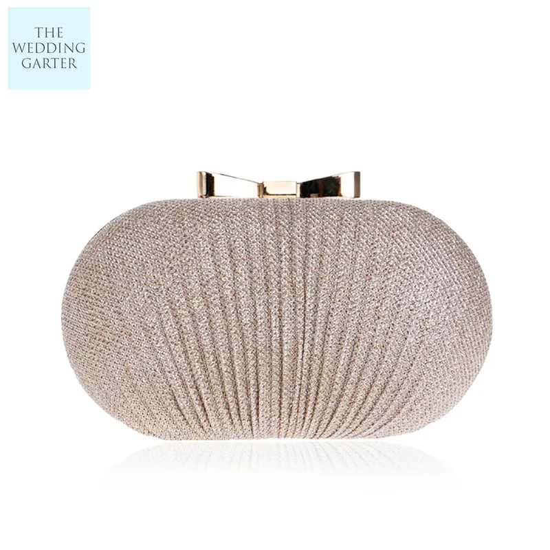 Gold Shimmer Fabric Evening Clutch