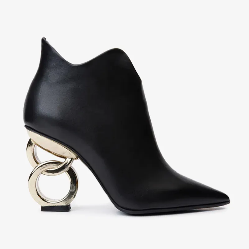 Gothic Coal Suede Strap Sandals