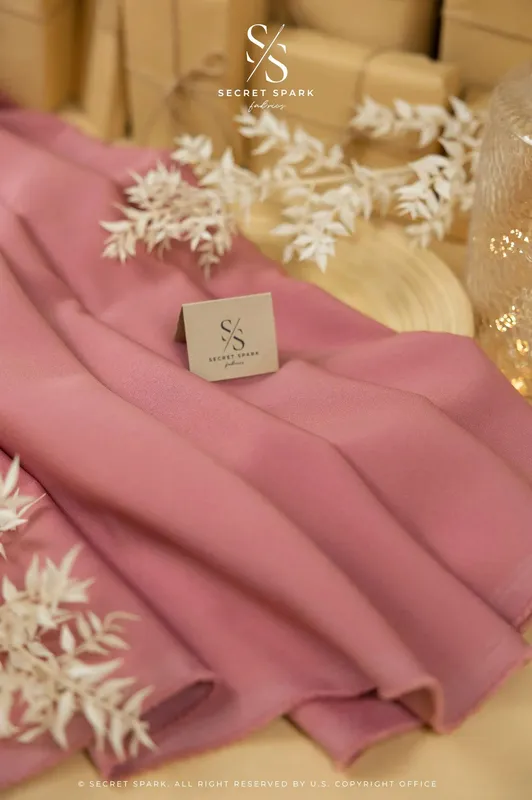 Grace Mauve Rose Crepe Stretch Fabric