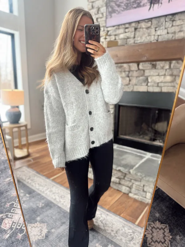 Gray Fluffle Cardigan