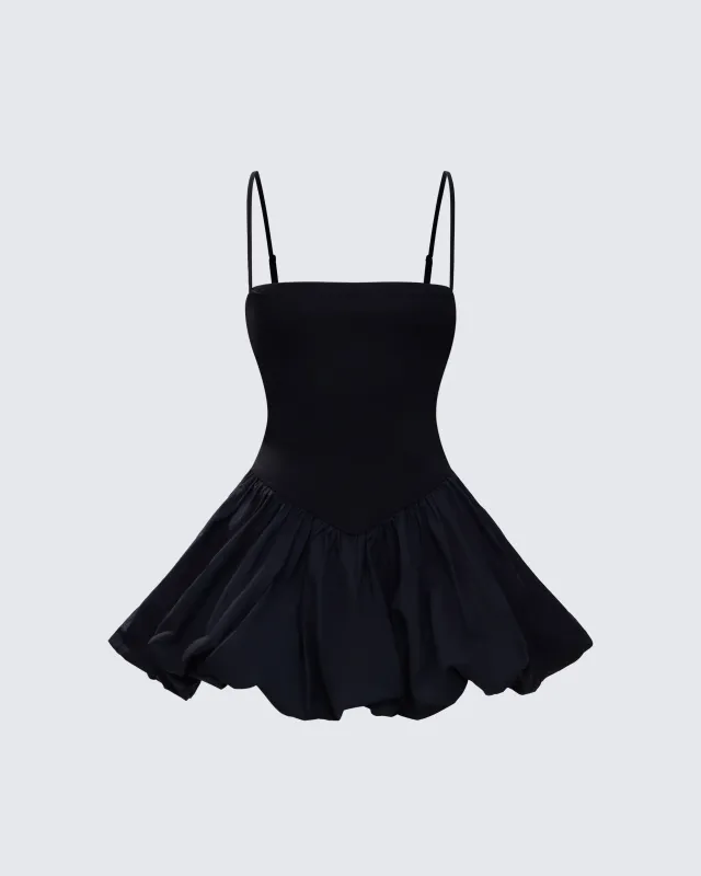 Hadley Black Bubble Mini Dress