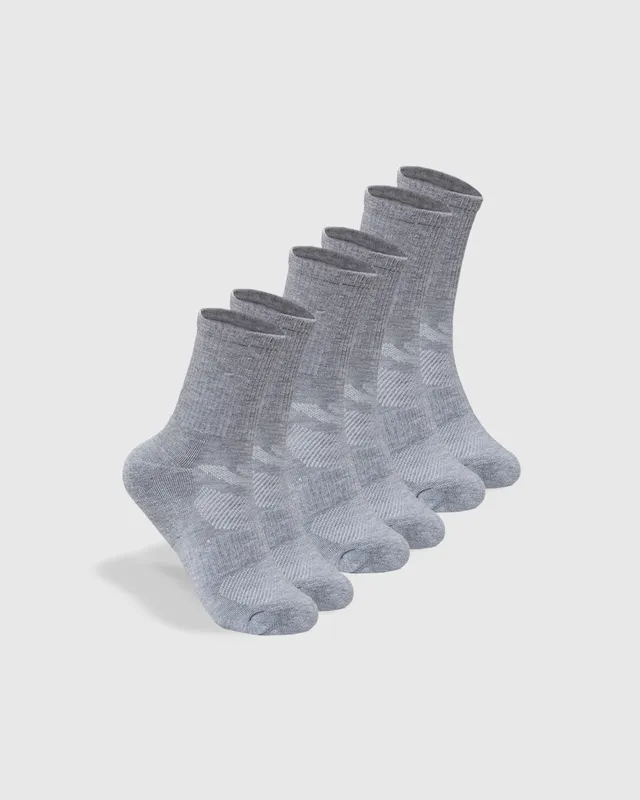 Heather Gray Half Crew Socks 3-Pack