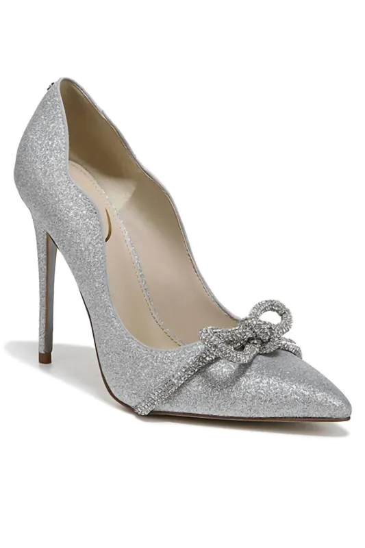 Heels Deela Pointed Toe Heel In Soft Silver