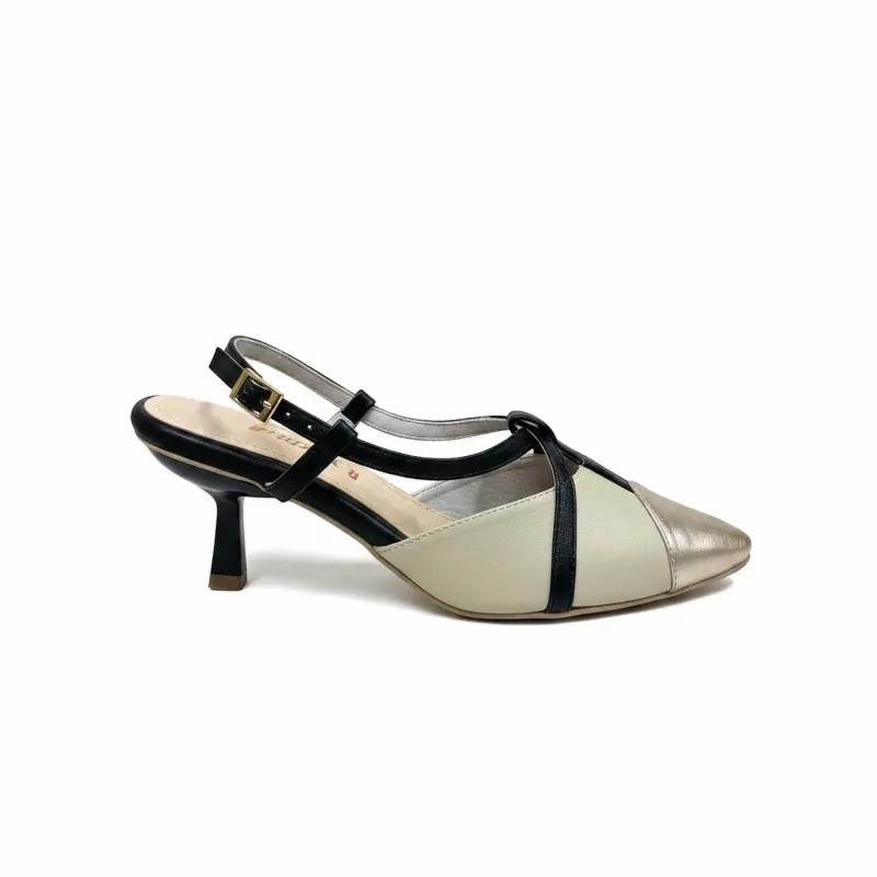 Heels Pura Pointed Toe Heels In Gold Beige Black