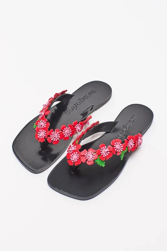 Hibiscus Red Sandals