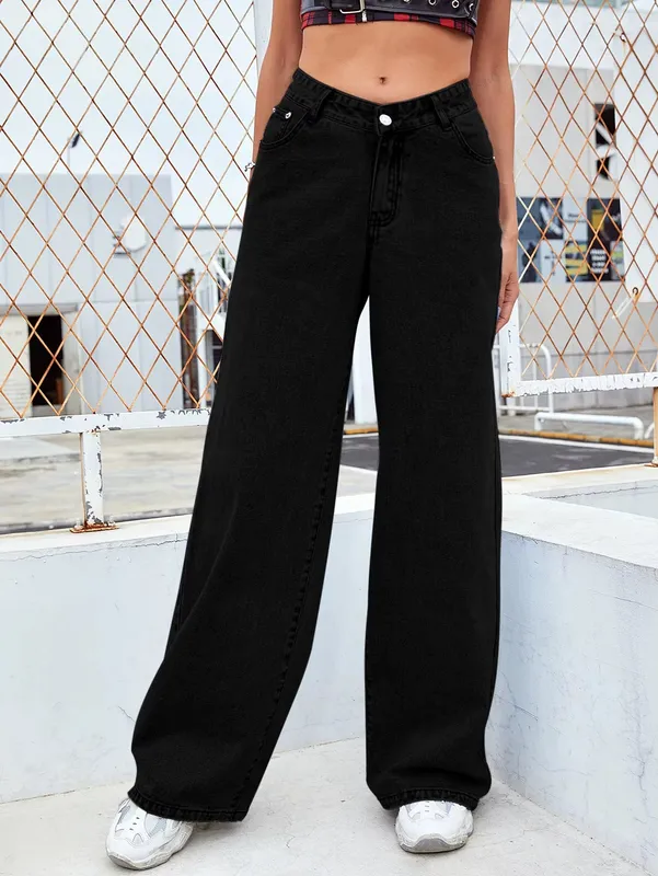 High Waist Stretch Washed